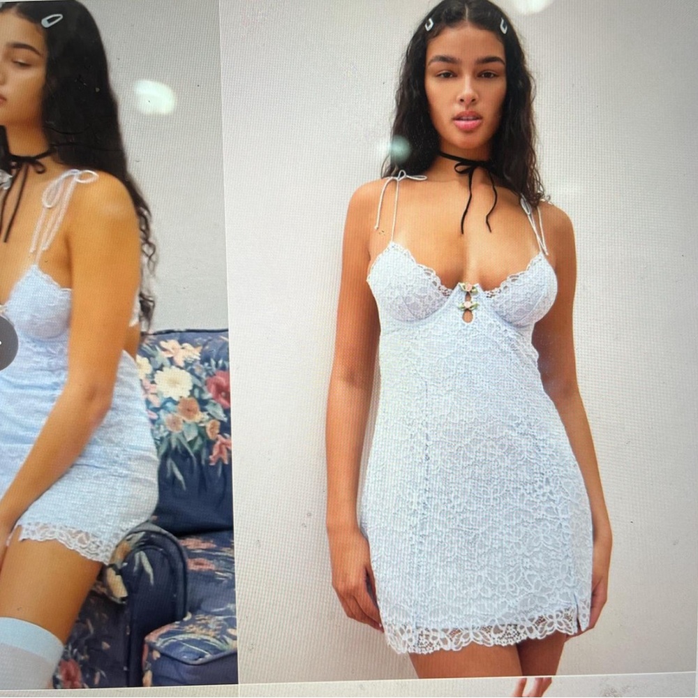 For love and lemons creamsicle slip dress in blue